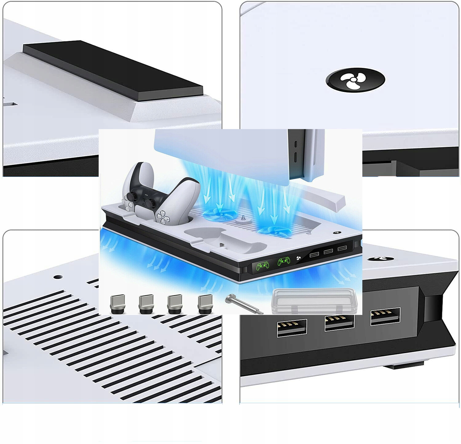 Wentylator Chłodzący Komputer Z Podwójną Ładowarką Pasuje Do PS5 Wygoda