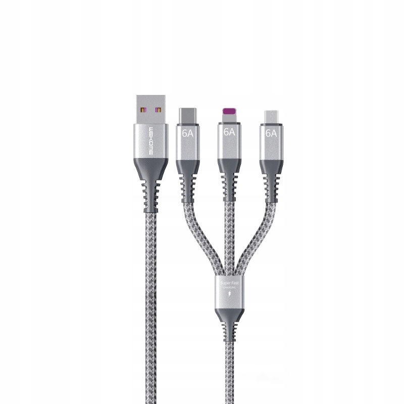 Wekome WDC-170 Raython Series Kabel połączeniowy 3w1 Usb-a do Usb-c Lig