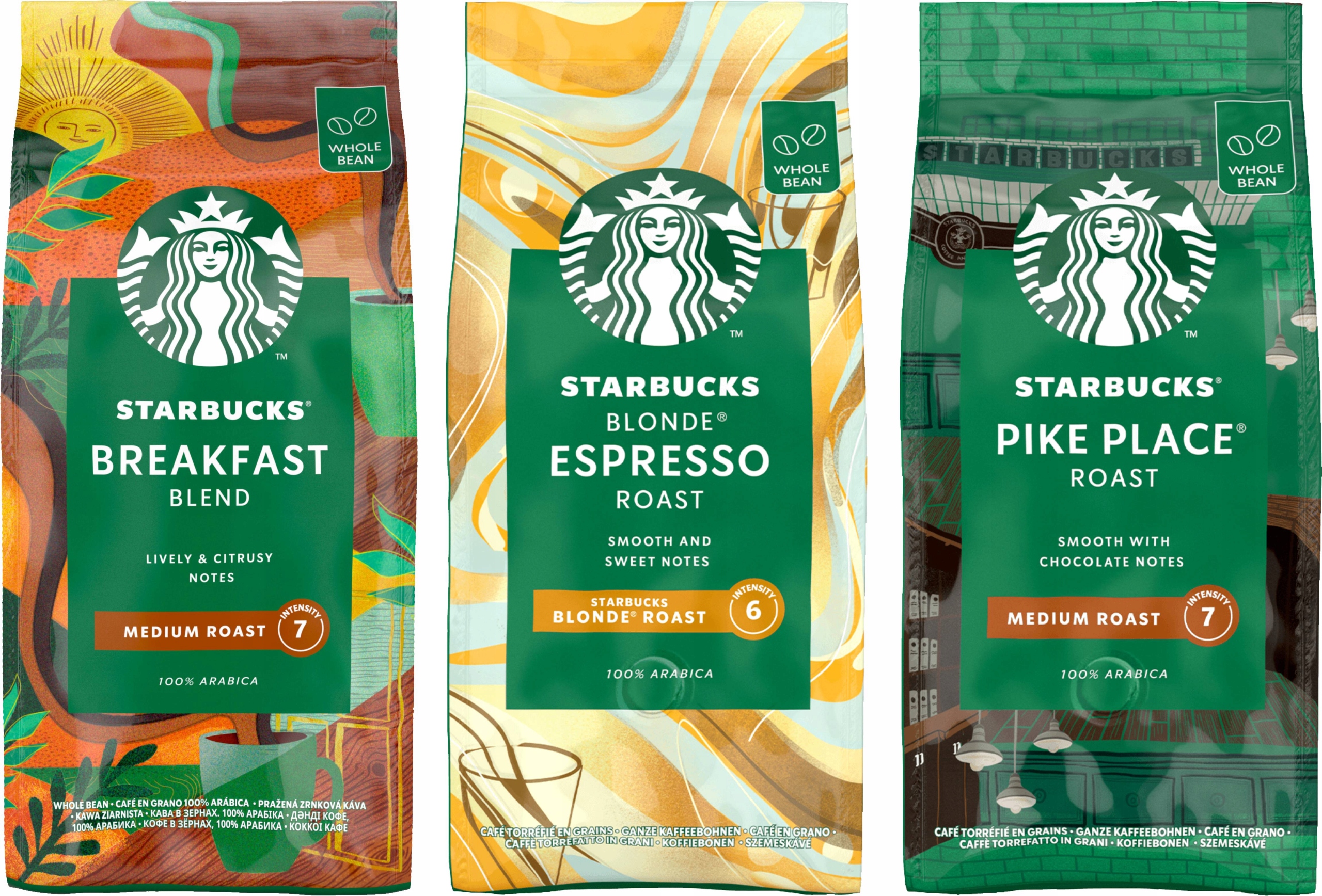 Levně Starbucks Blonde Pike Place Breakfast Blend Káva zrna 3 x 450g