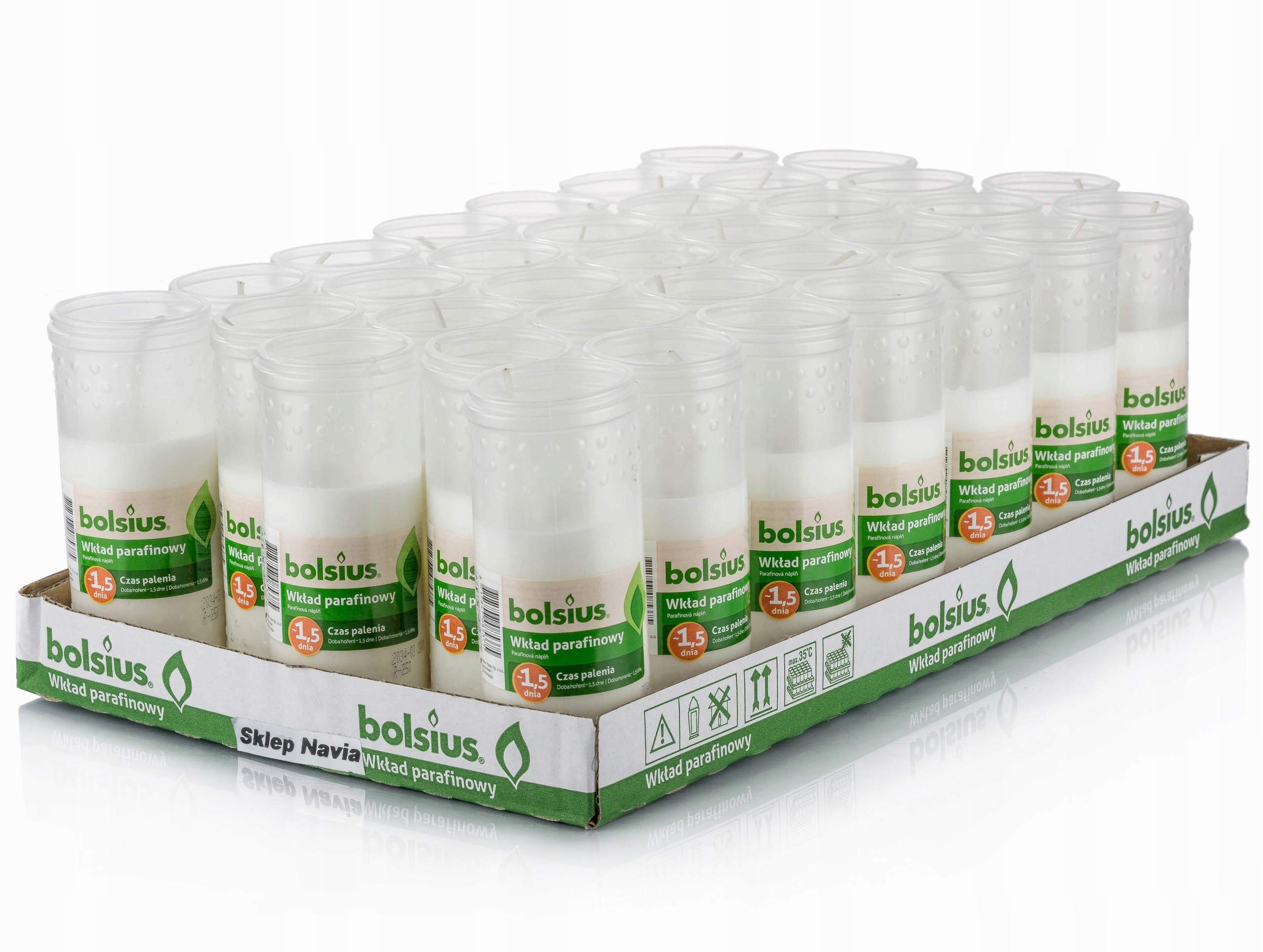 Wkłady parafinowe Bolsius 36h 35szt ZNICZ
