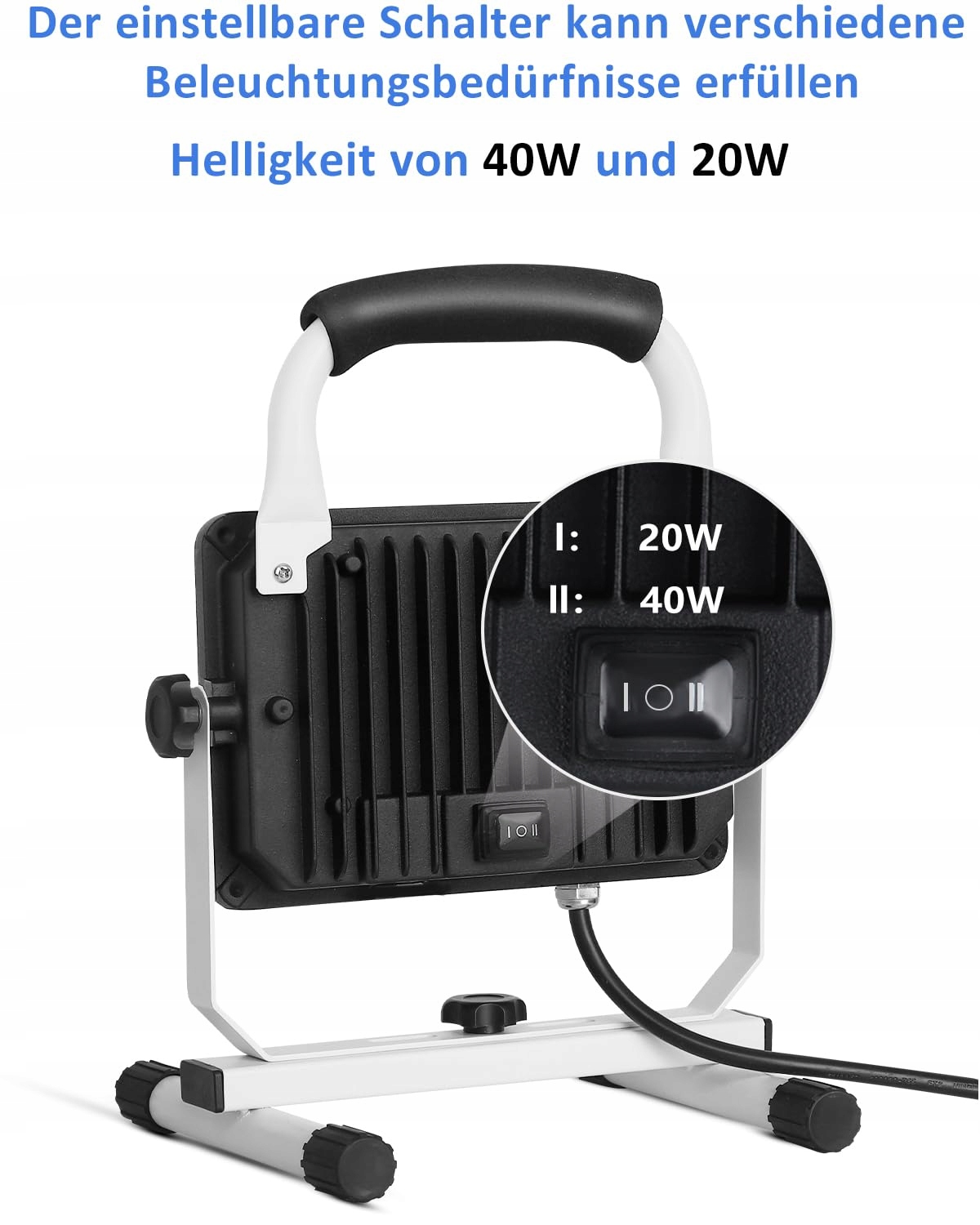 JOYDEER 4000 Lumen LED Lampa Robocza 40W Wodoodporna Z Regulacją — miniatura 2