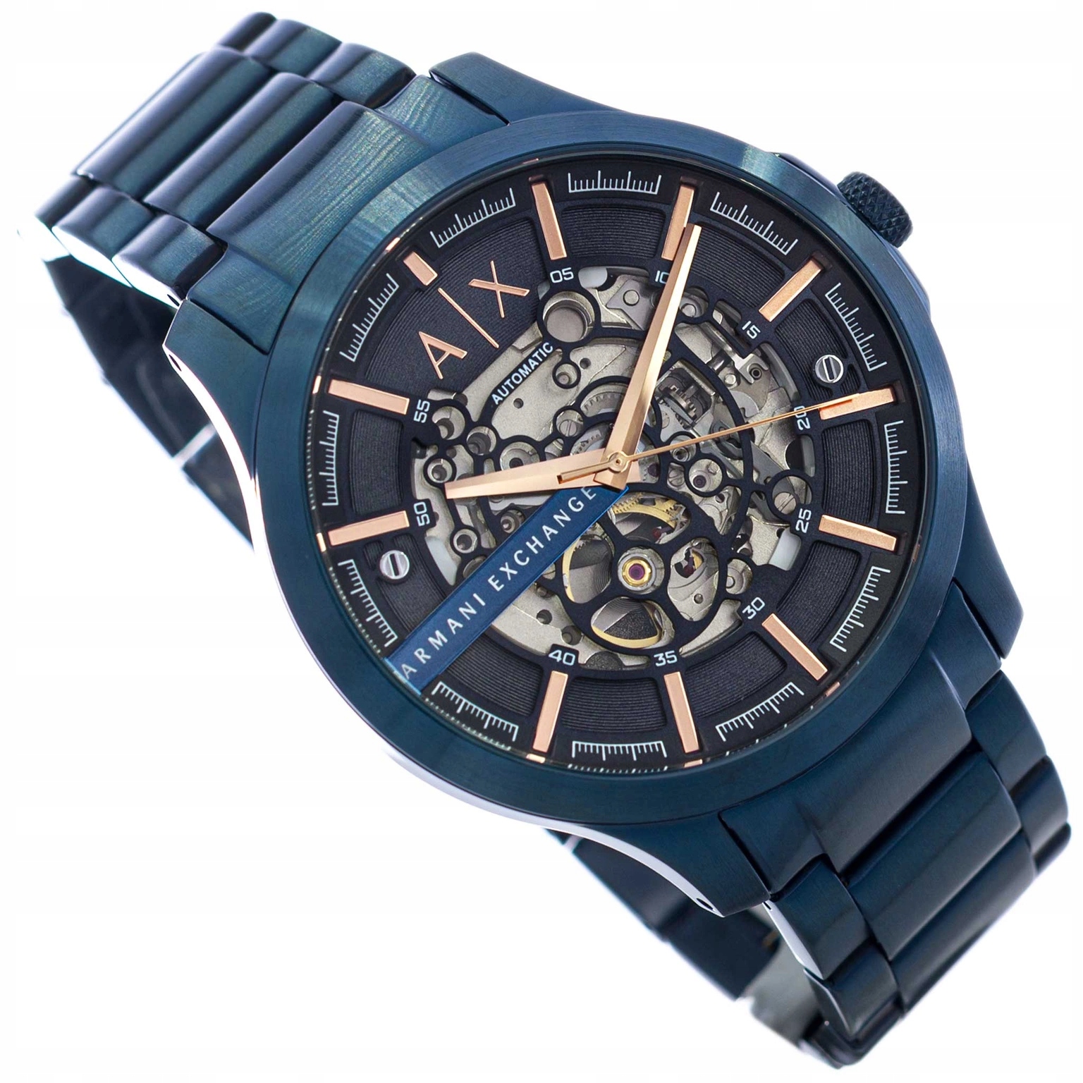 Pánské Hodinky Armani Exchange AX2457 Hampton Automatic Tmavě Modré (open Heart)