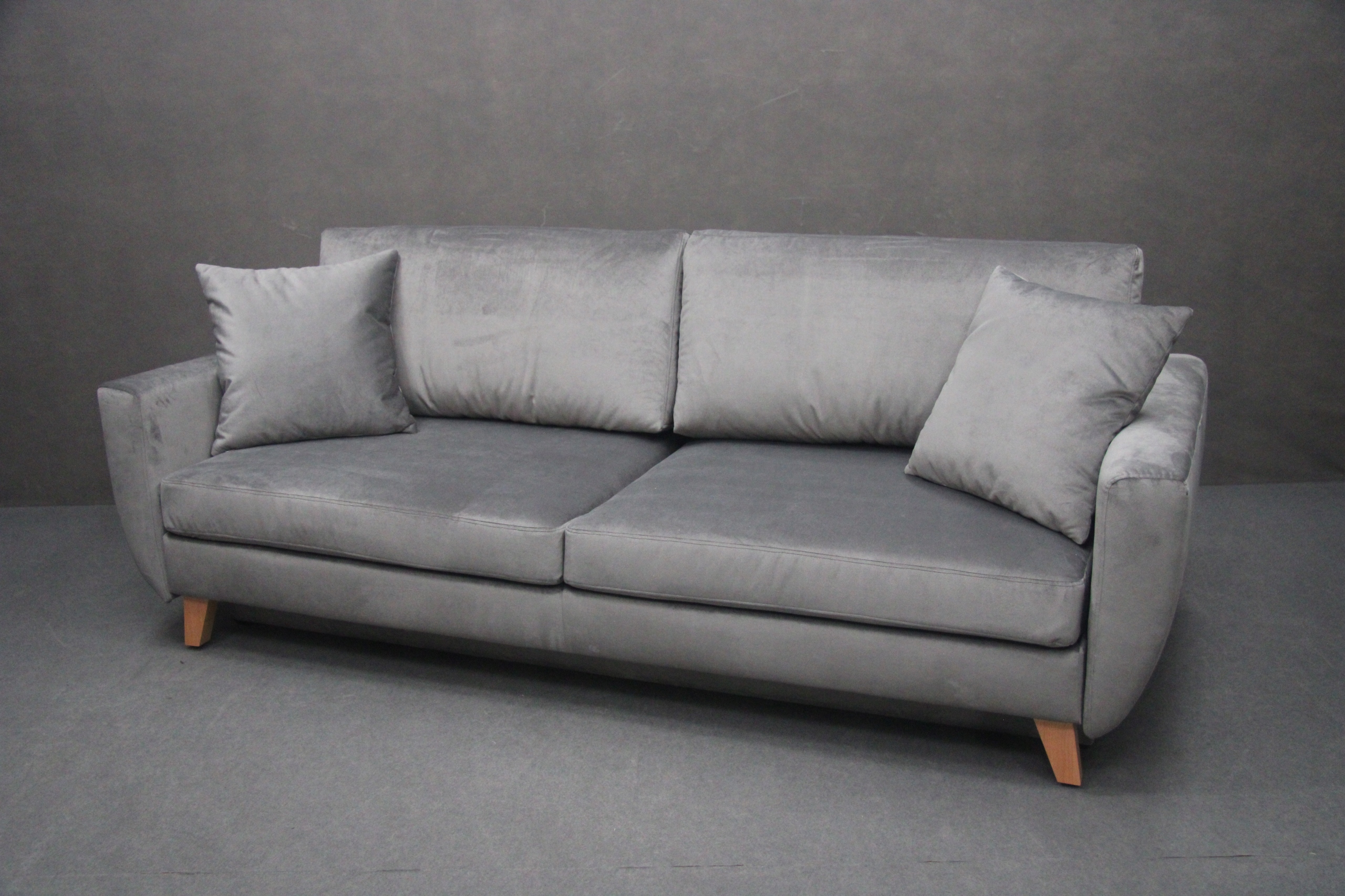 

Sofa Rozkładana 230 cm Kanapa Szara Tkanina Popiel