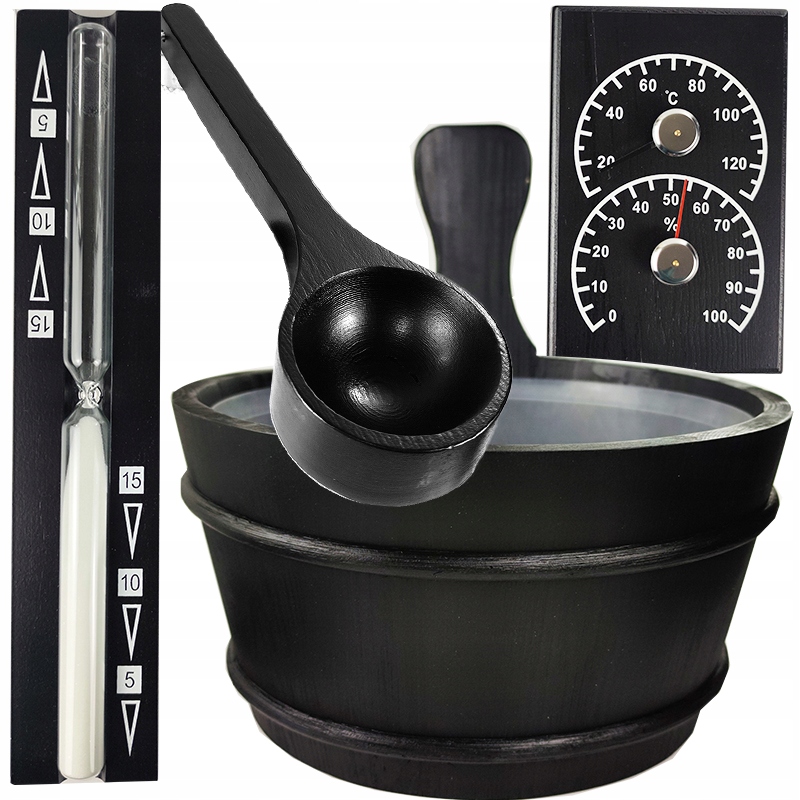 Sada na saunovanie 4living 4v1 čierna