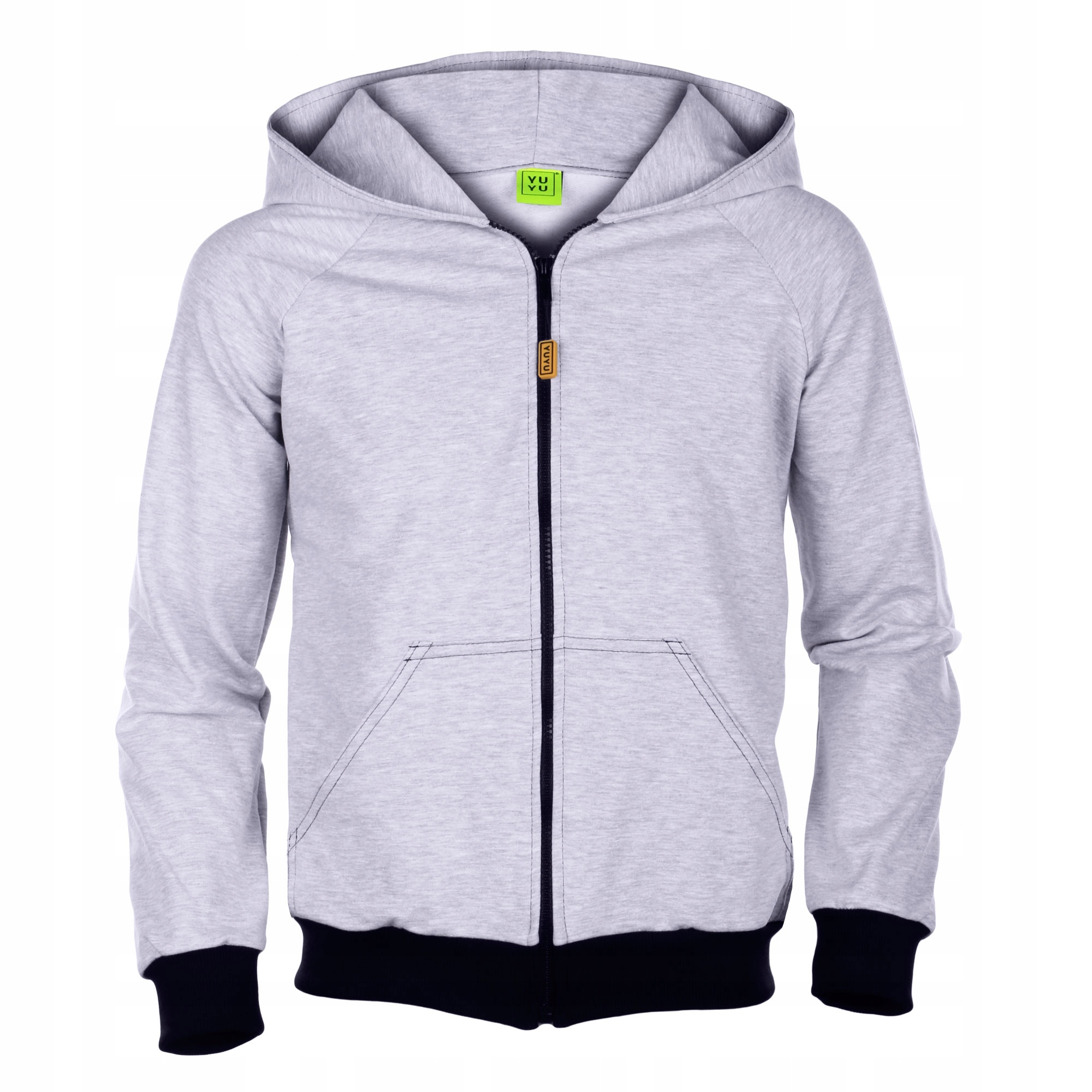 

Bluza Z Kapturem Szara + Czarny + Zamek XXL