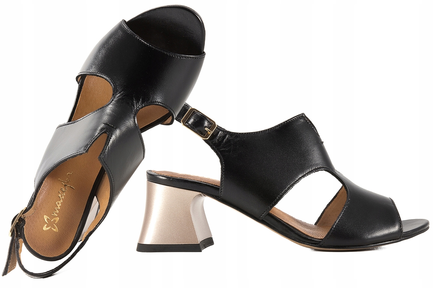 Maciejka 06566-01 Dámské Sandály Na Podpatku, černé, velikost 38, černá