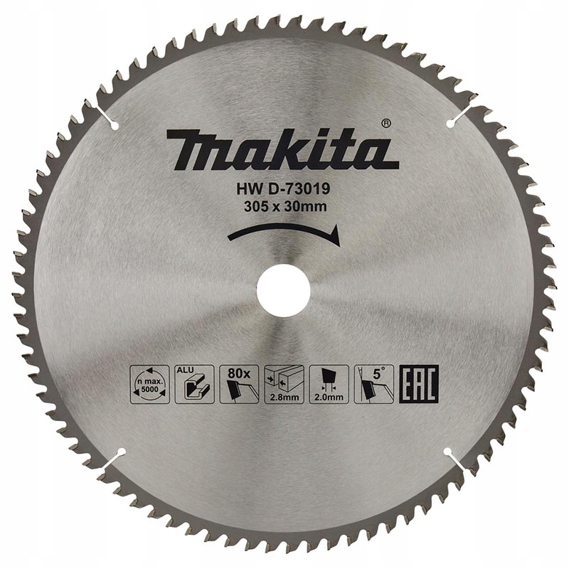 Piła tarczowa do aluminium Makita D-73019 Standard 305 x 30mm 80 zębów