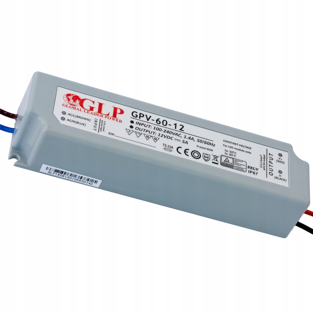 ZASILACZ DO LED GPV-60-12 IP67 60W 12V DC