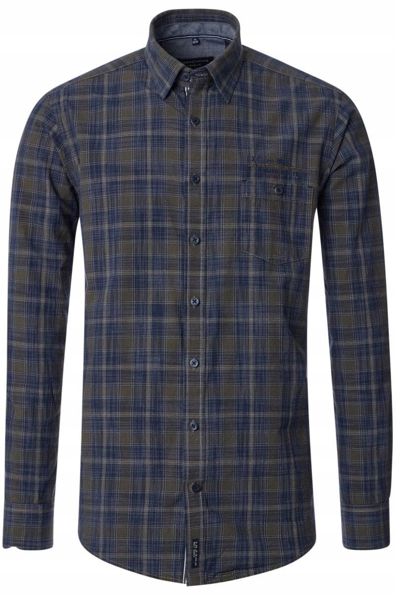 Casa Moda Velká Košile Velké Velikosti Zelená Kostkovaná 4XL