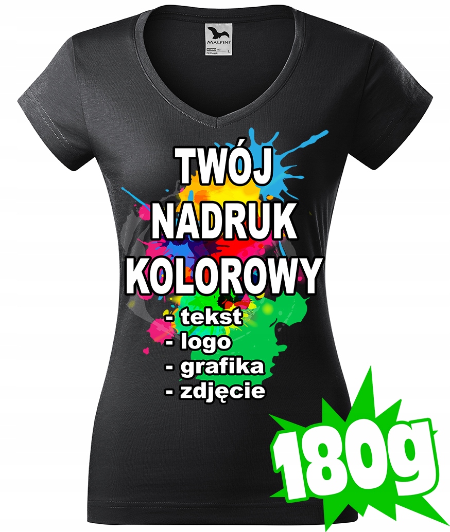 

Koszulka Z Własnym Nadrukiem damska L V-neck 94