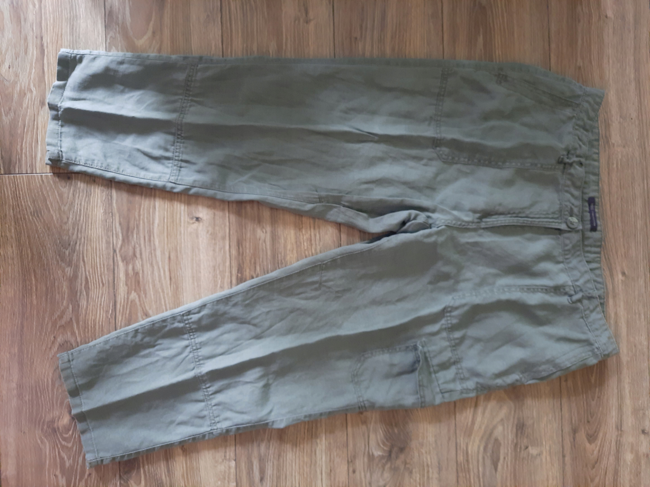 Spodnie damskie 46 M&S Collection len khaki