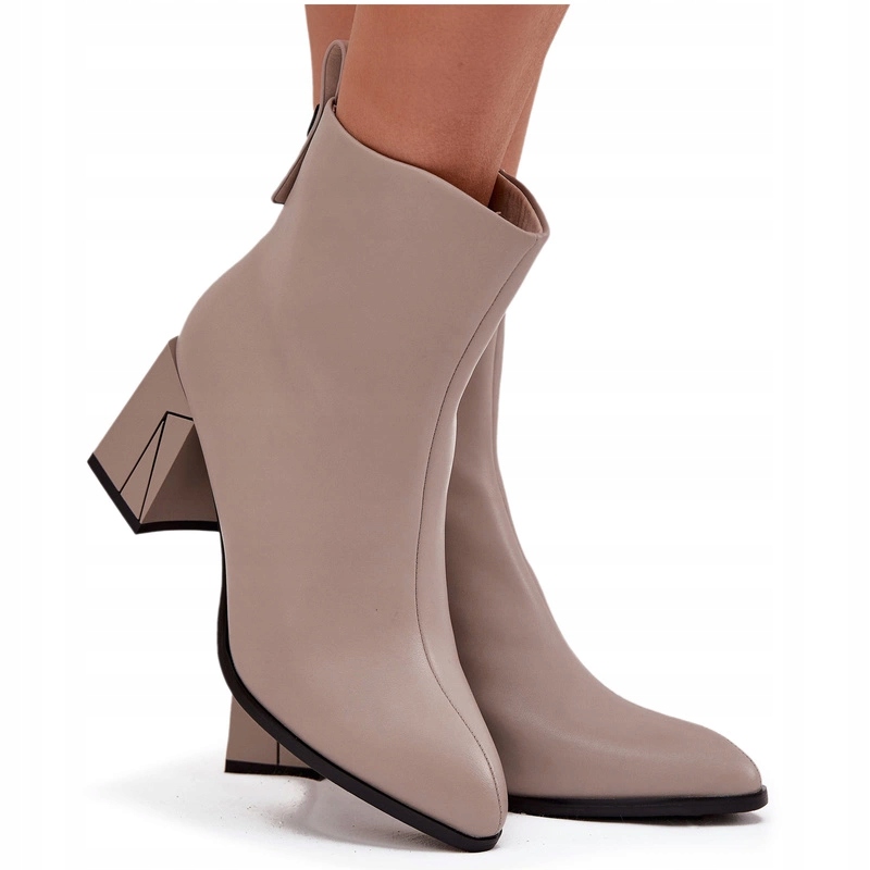 Dámské Kotníkové Boty Přírodní Kůže Zateplený Sloupek Vinceza 66812 Šedá 40