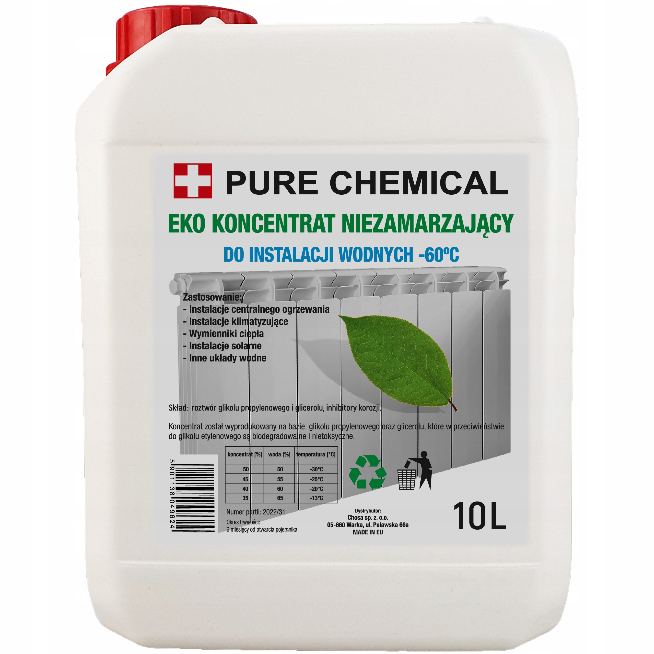 Koncentrát Propylénglykolu Do C.o -60°C Eko 10 L
