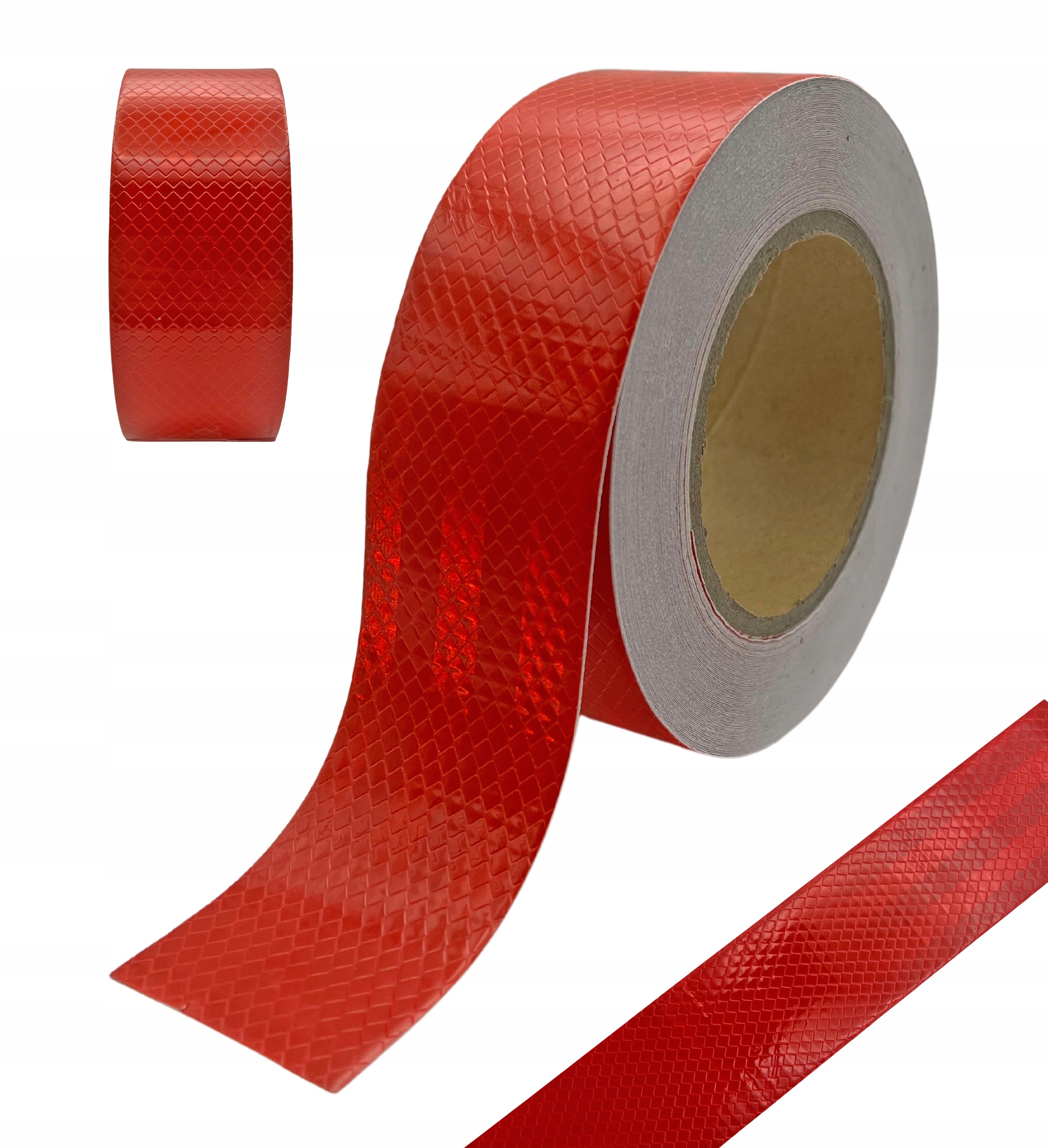 25M TAŚMA ODBLASKOWA SAMOPRZYLEPNA CZERWONA MOCNA