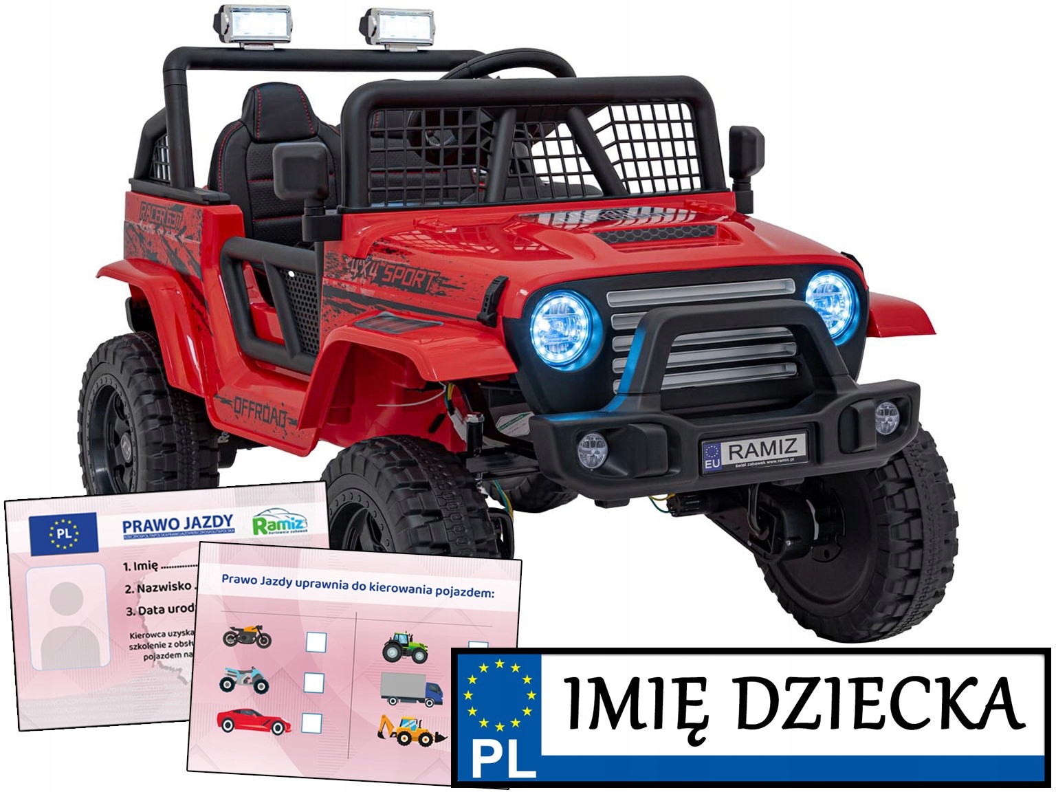 Auto Dla Dzieci na akumulator Off Road 4x4 Sport 4x4 pilot personalizacja