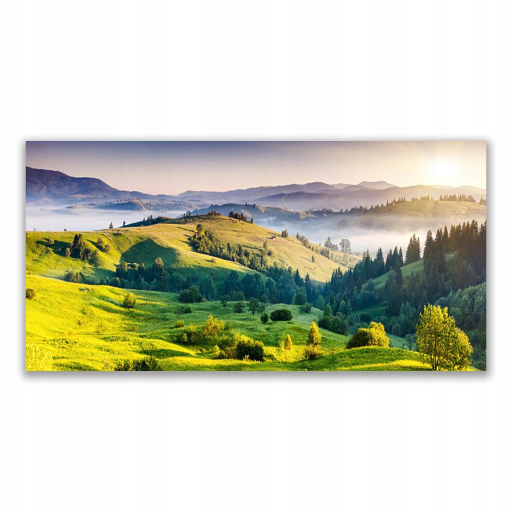 

Obraz ścienny wiszący 140x70 Góra Pole Mgła Natura