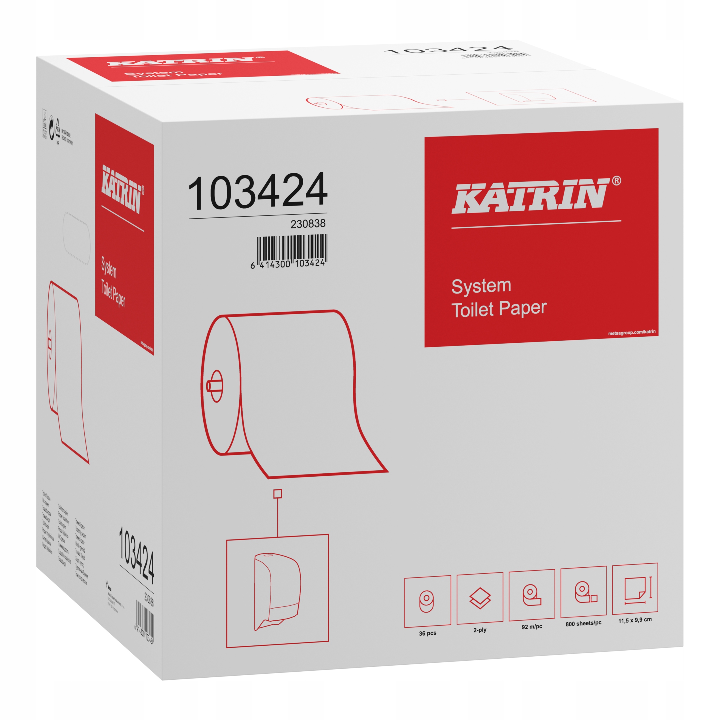 

Papier toaletowy Katrin System x 36 -2 warstwy 92m