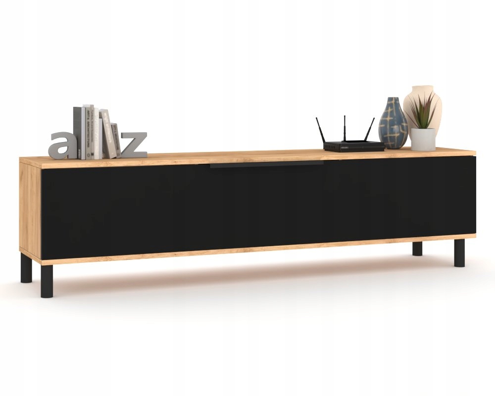 Stojící Rtv skříňka Komoda do obývacího pokoje s držákem Simply Craft Černá Matná 120