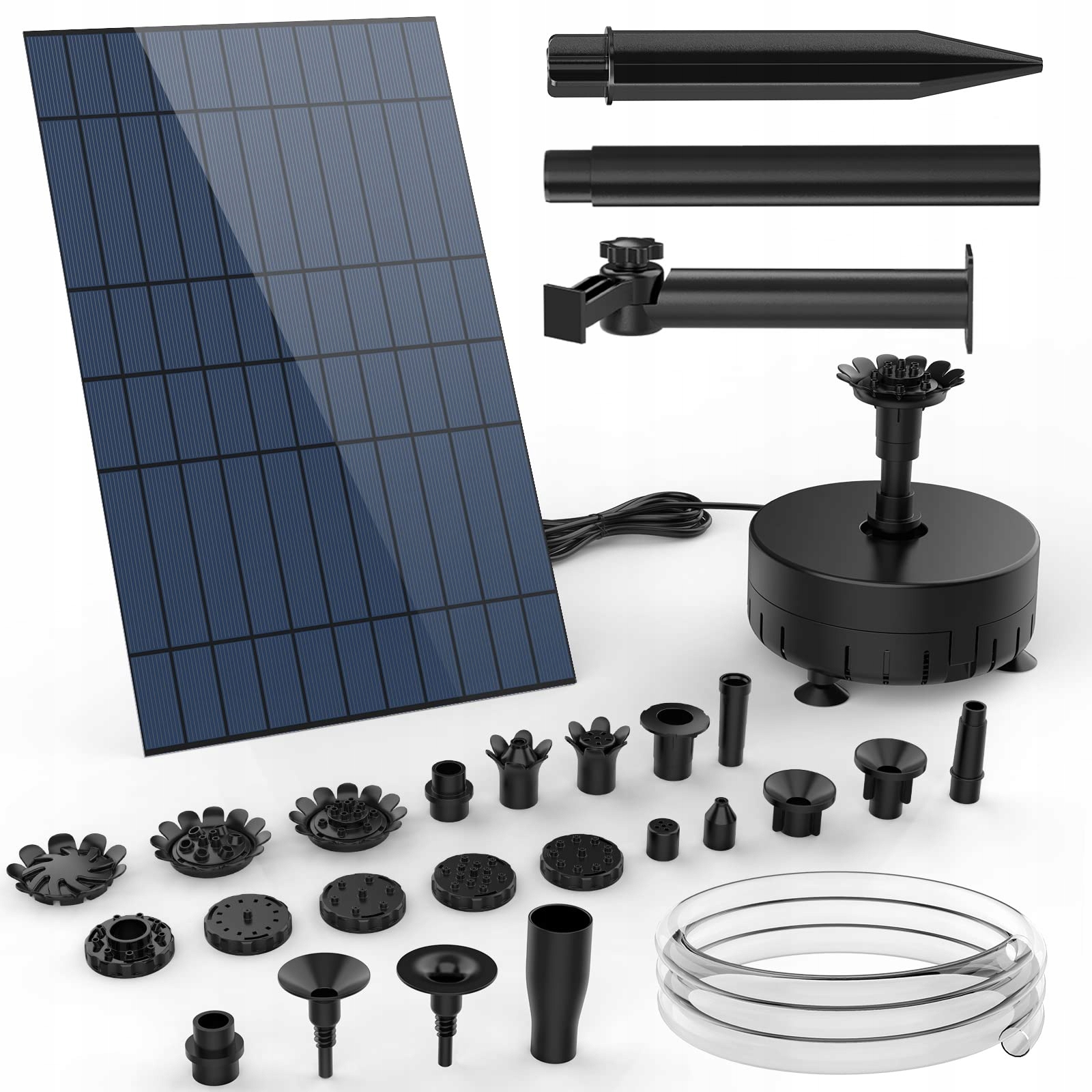 AISITIN 10W Solar Fontanna Ogrodowa Zestaw Pompa Wodna Do Stawu Oczka — miniatura 5