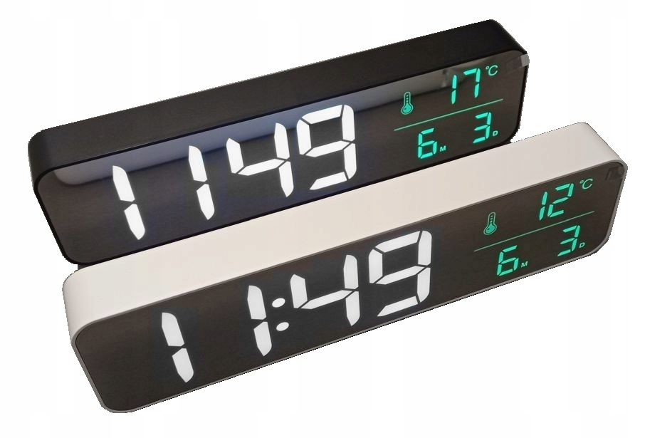 Zegar budzik ścienny, biurkowy LED duże cyfry