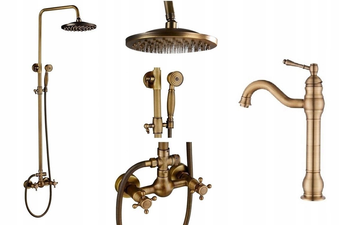 Kúpeľňová batéria Old Retro Mosadz sada