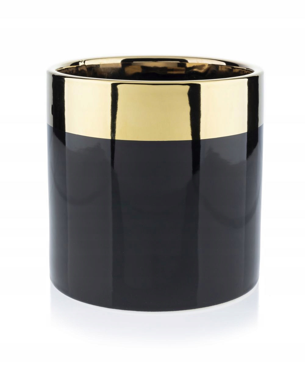 

Elegancka czarno-złota doniczka Połysk na kwiaty