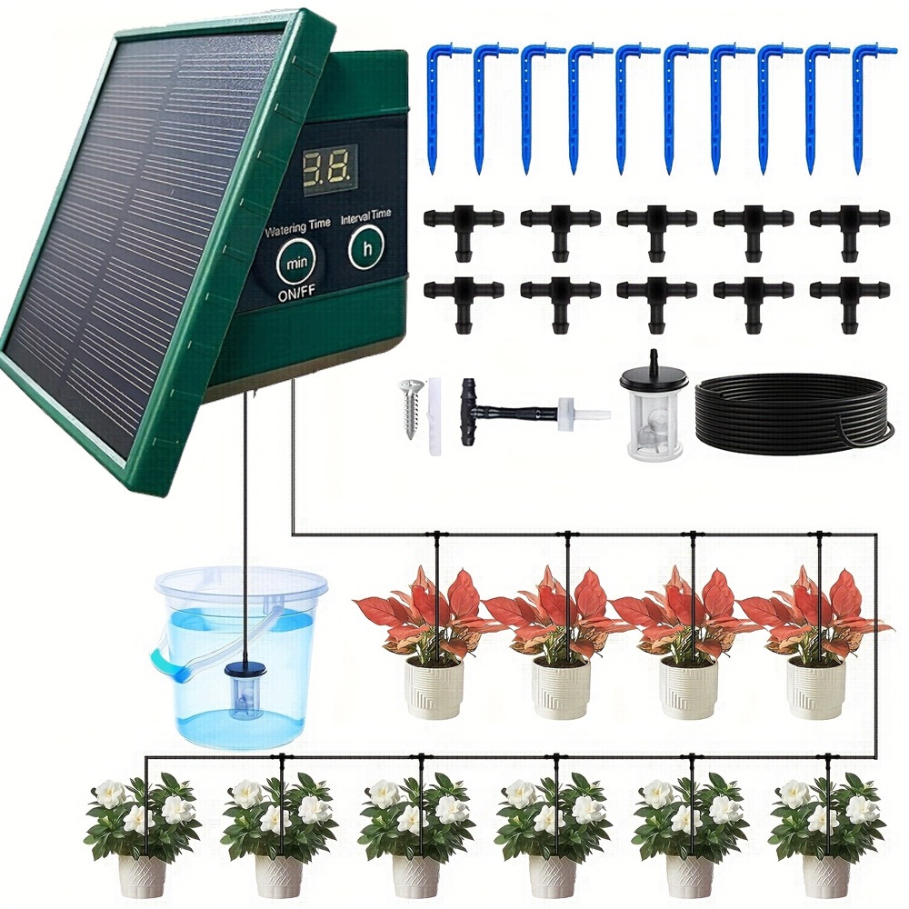 Solární zavlažovací systém pro zahradu, automatické zalévání květin, 1500 mAh