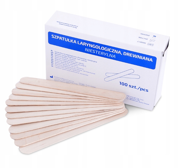 ШПАТЕЛИ ДЕРЕВЯННЫЕ ПАЛОЧКИ ЛОР - 100 ШТУК