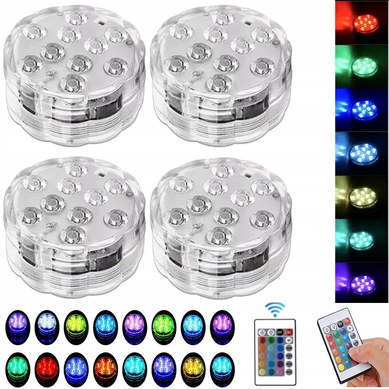 OŚWIETLENIE LED DO JACUZZI I SPA PODWODNE Z PILOTEM - ZESTAW 4SZT Z 2PILOT EAN (GTIN) 6922671744257