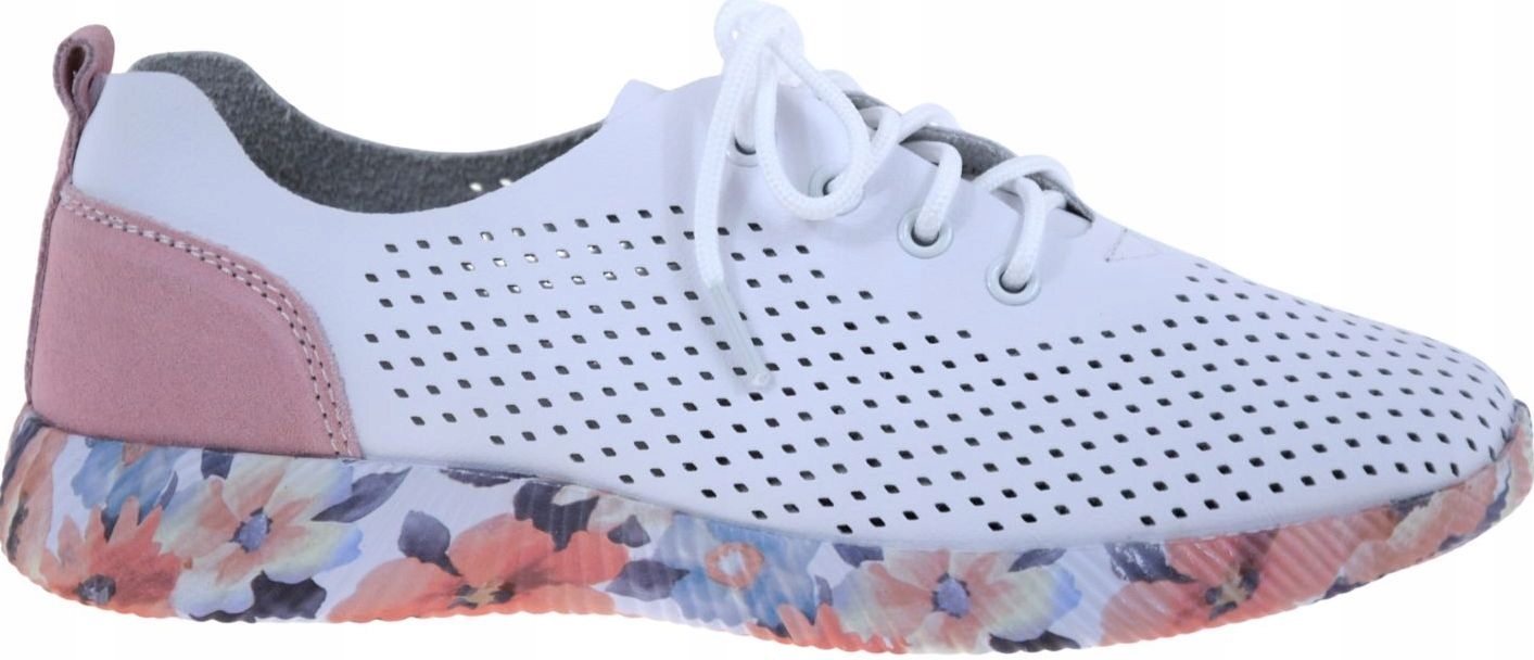 Bílé dámské kožené ažurové polobotky velmi lehké Artiker 58C0587 VEL.37