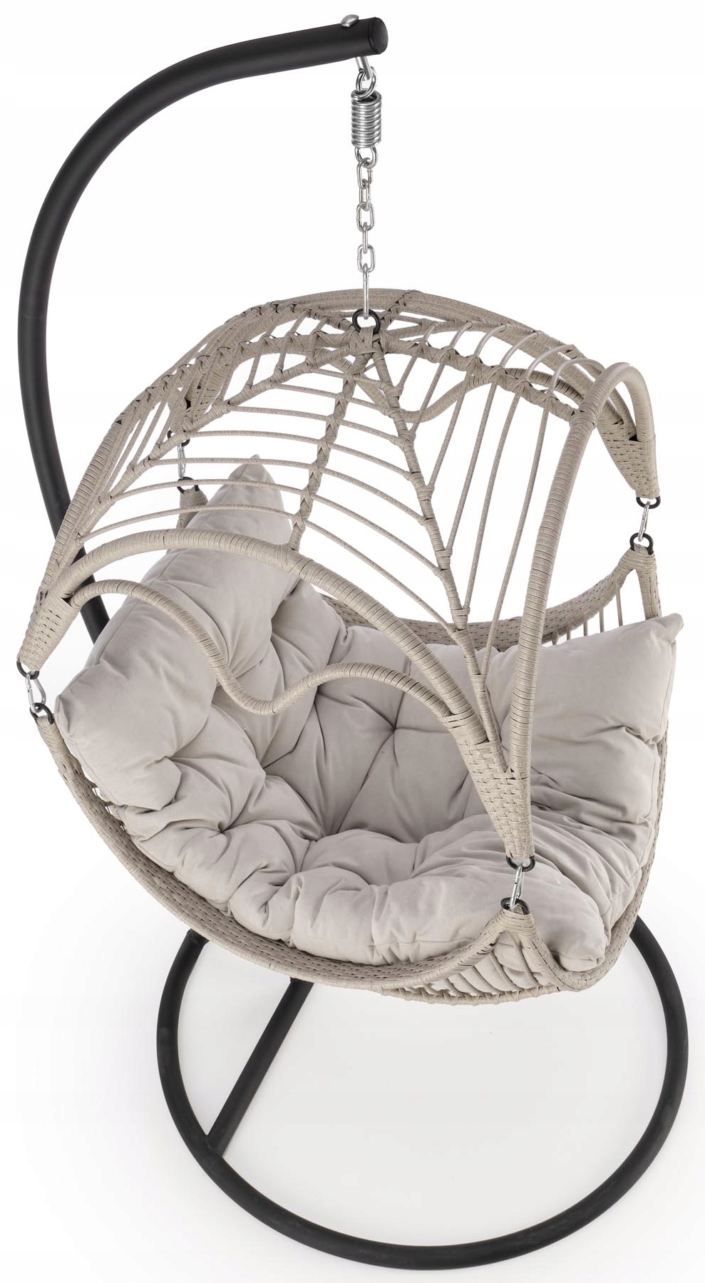 Fotel WISZĄCY KOKON technorattan z poduchą RASMUS jasny popiel Halmar Kod producenta RASMUS-FOT