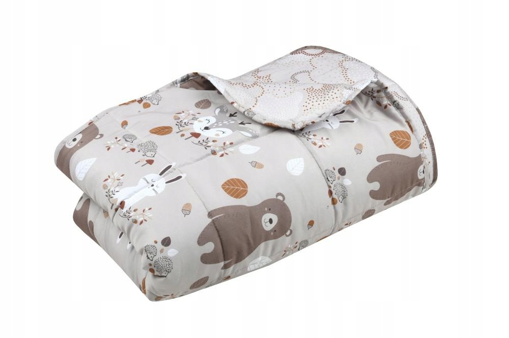 Přehoz Gabin 160x220 lesní zvířátka prošívaná, měkký, teplý, tlustý, dítě