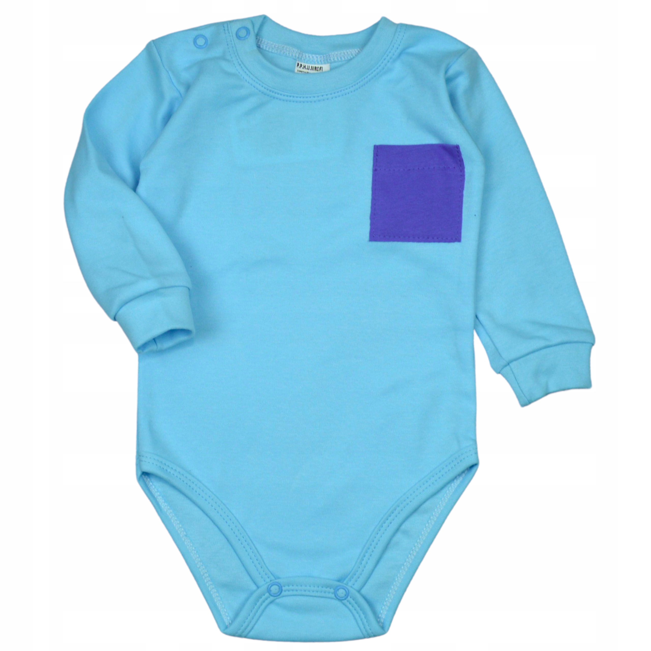 

Body Z Kieszonką Długi Rękaw turkusowe 86