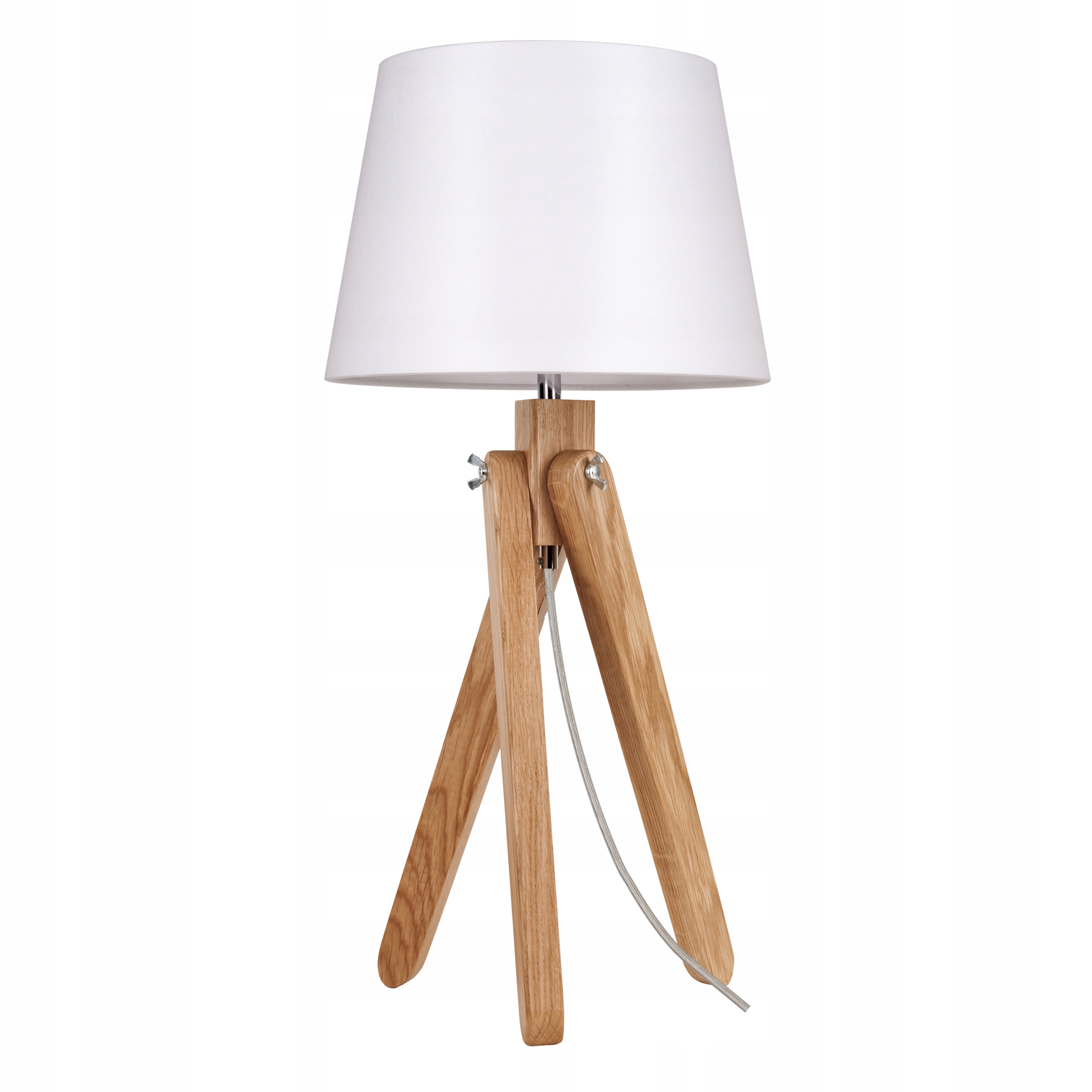 Noční Lampa Stolní Dřevěná Ozdobná Stínidlo Bílá E27 Led