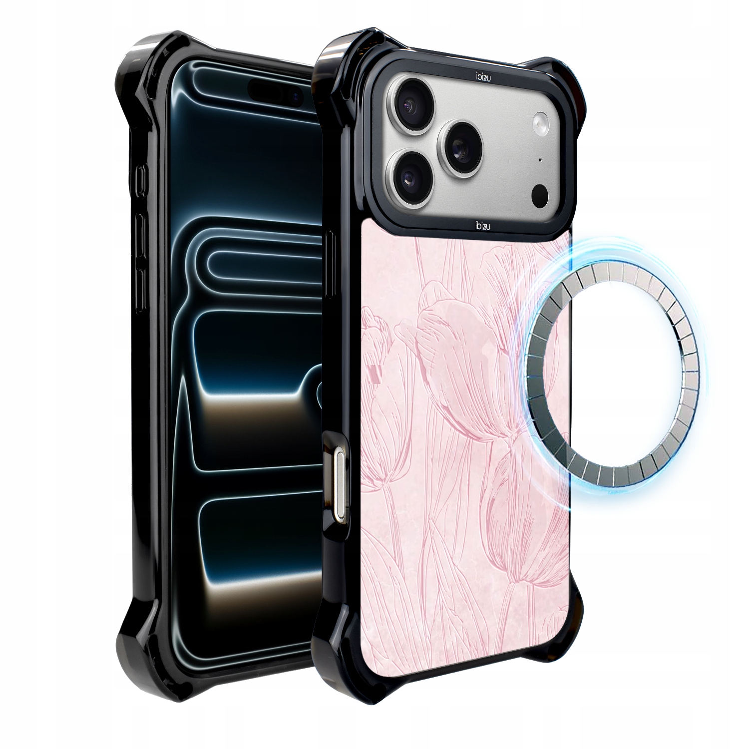 Pouzdro pro iPhone 17 Pro Ibizu DropGuard Ultra s MagSafe, tulipánová freska