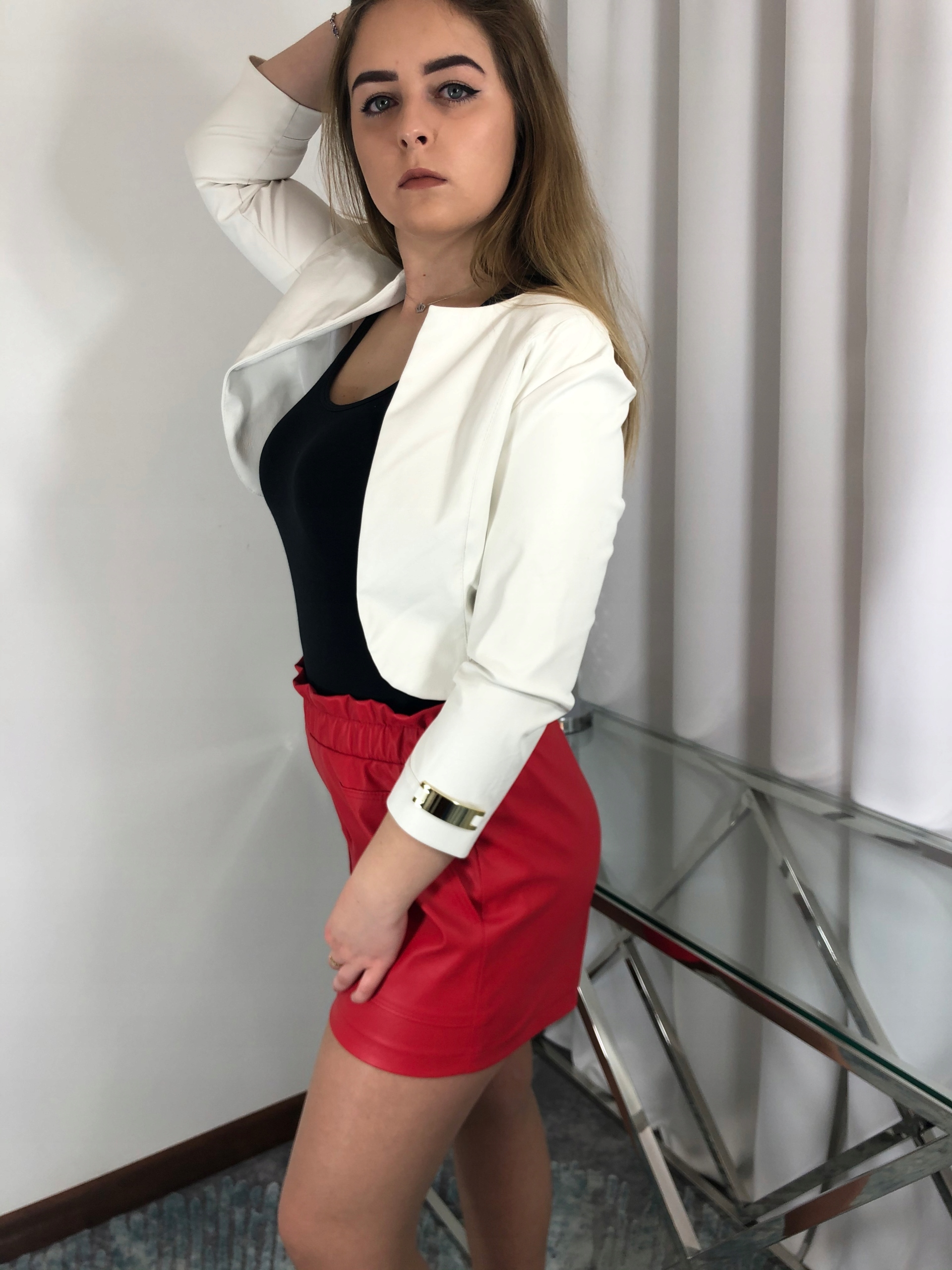 A5 BOLERKO COCO BLACHA EKO SKÓRA BIAŁY R.44 Rozmiar 44