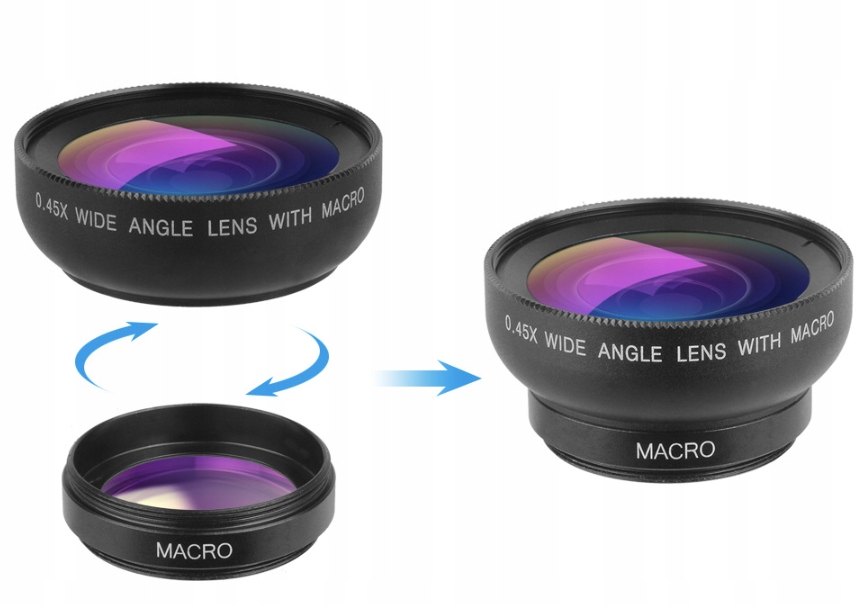 APEXEL OBIEKTYW 2W1 MACRO SZEROKOKĄTNY DO TELEFONU UNIWERSALNY MAKRO ZESTAW Kod producenta 5904538095260