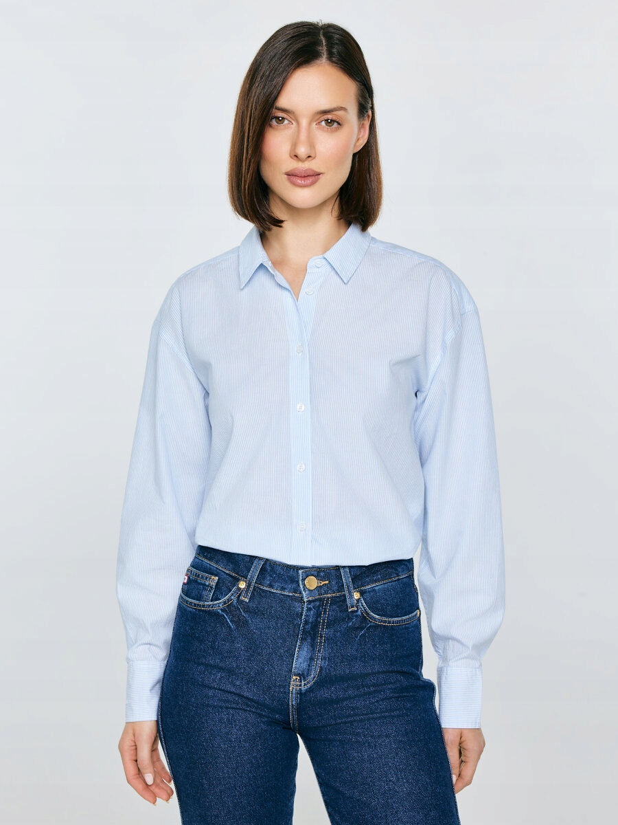 Big Star Dámská pruhovaná košile Goplo modrá 400 L