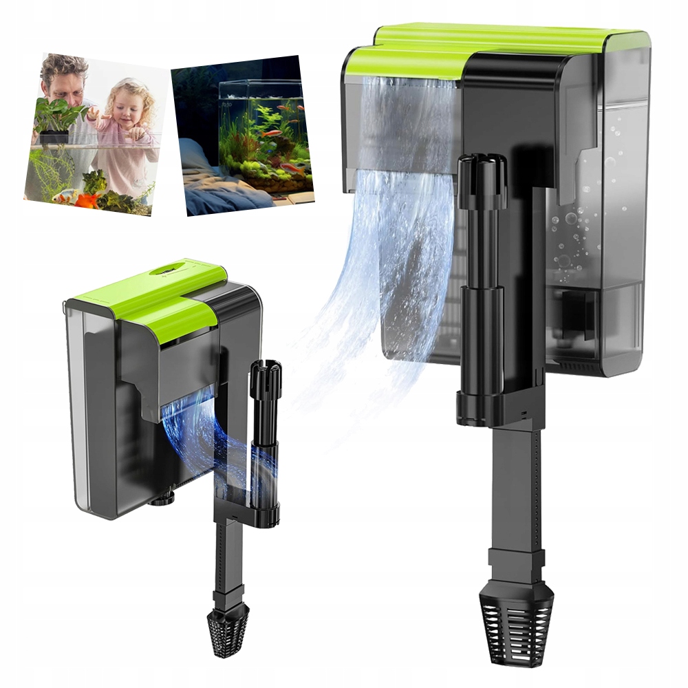Vnější filtr 450 l/h, Akvarijní filtr s Vn, Regulovatelný vodopádový filtr