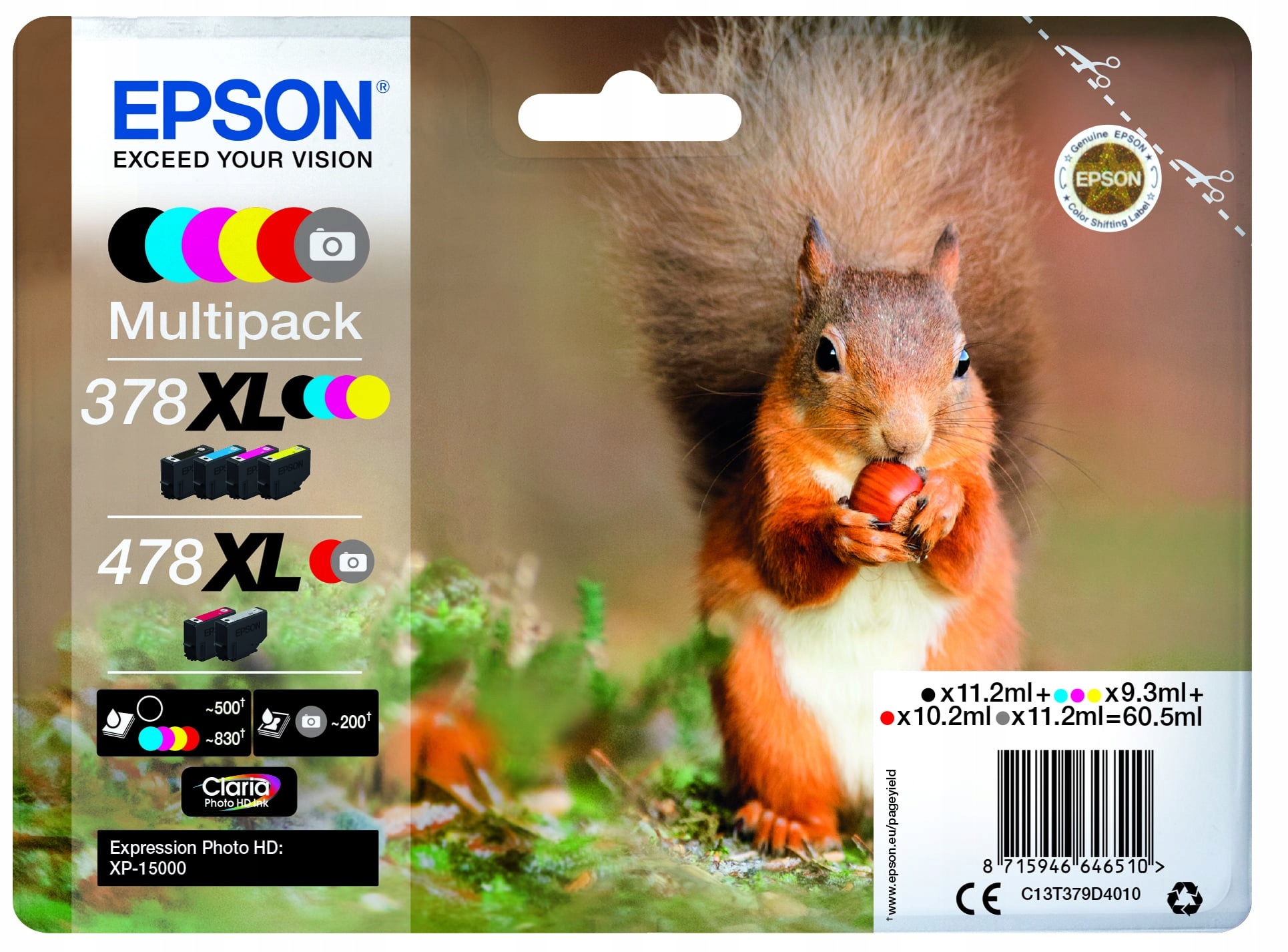 Epson Multipack "Squirrel" 6-farebný atrament 478XL Claria Photo Hd…