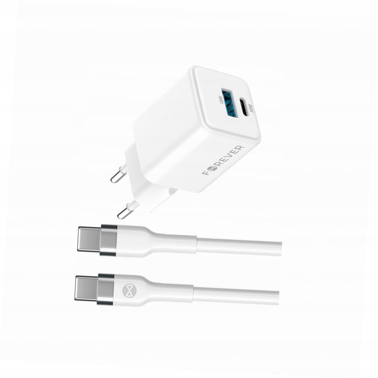 Szybka ładowarka GaN 30W 2 wejścia Usb i Usb-c z kablem do Oppo Reno 7 4G