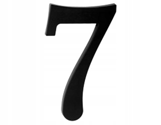 Plastikowa cyfra na dom czarna "7"