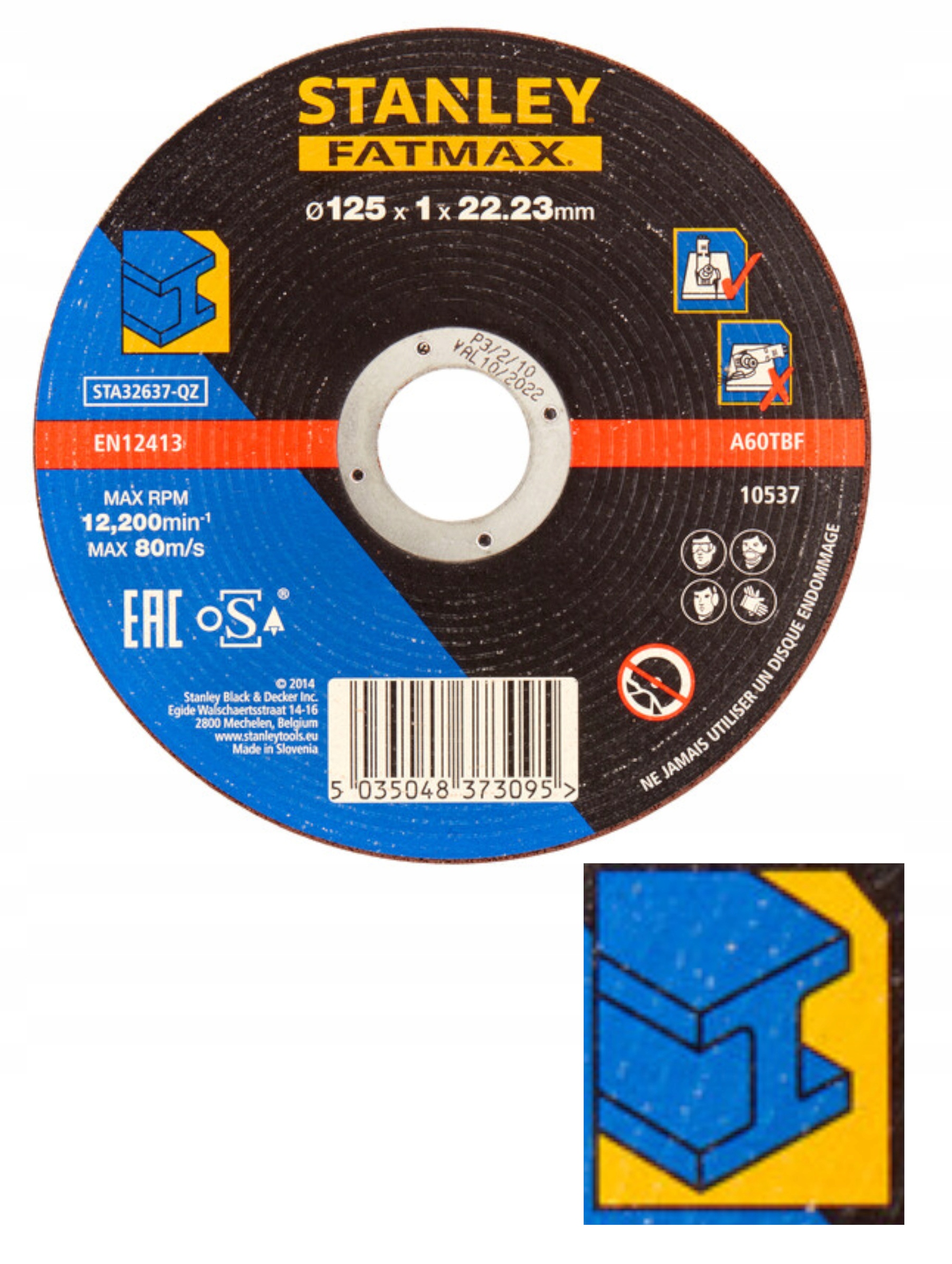 

Stanley Fatmax Tarcza Do Cięcia Stali 1x125 mm