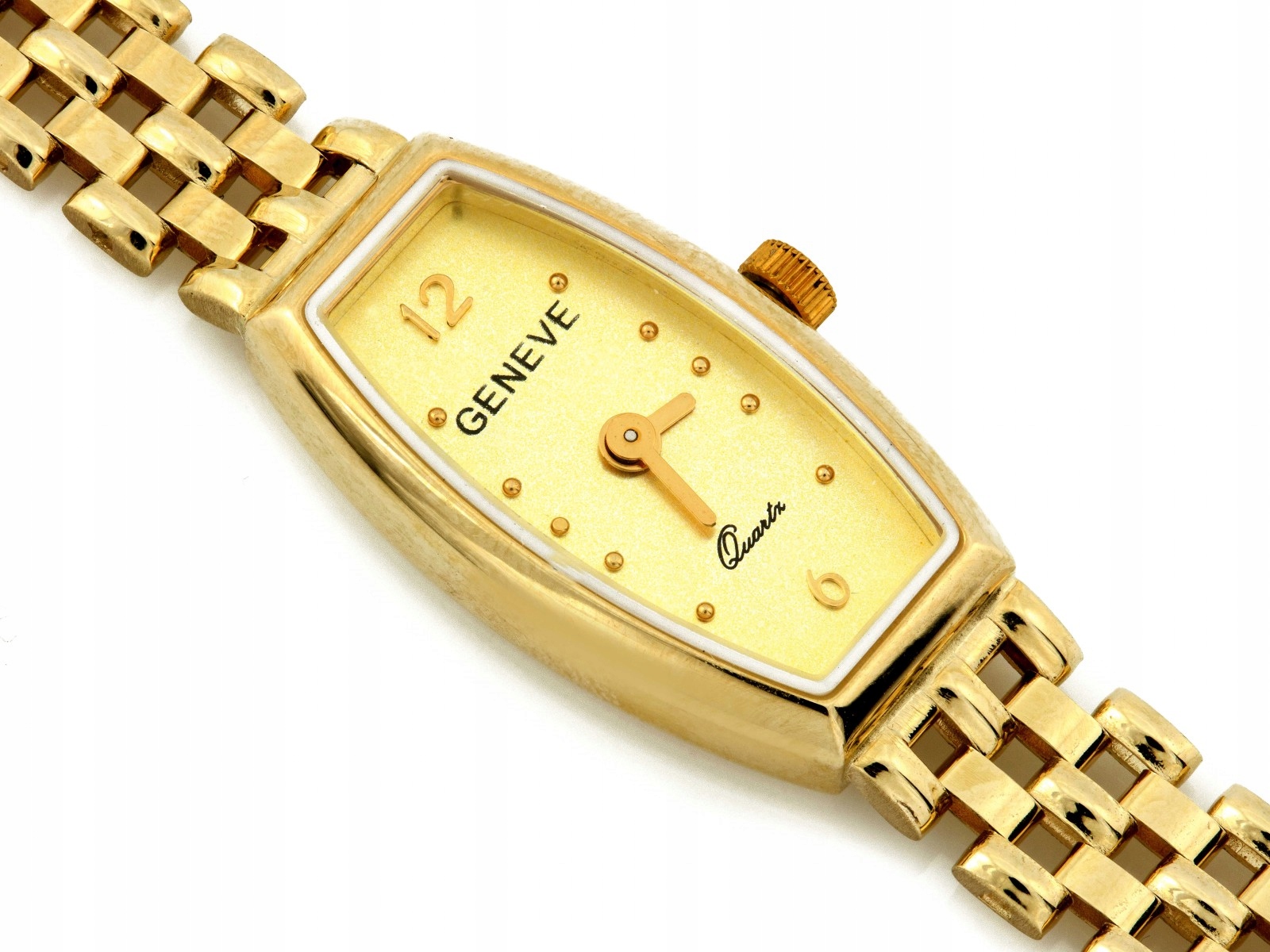 Zlaté dámské hodinky 14KT s jemným úzkým ciferníkem, délka 19 Cm, vkusný dárek