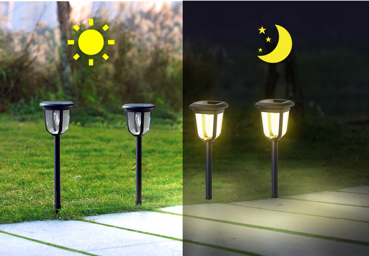 2 szt DUŻA LAMPA SOLARNA OGRODOWA LATARNIA 55cm Wysokość całkowita 55 cm