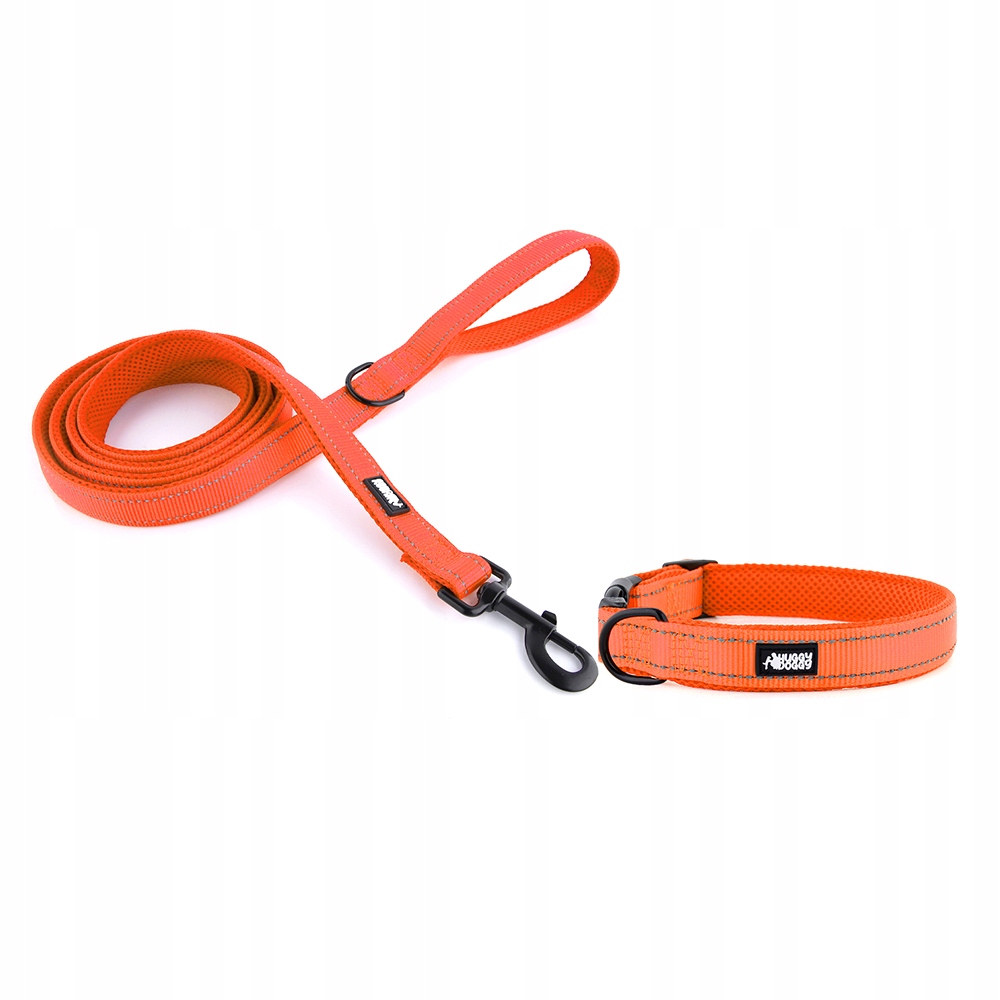 Levně Obojek a vodítko pro psa oranžová, vycházková souprava pro psa malého plemene S
