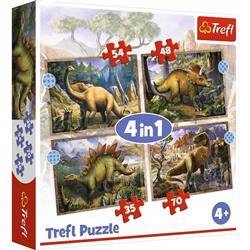 Puzzle 4w1 Ciekawe dinozaury