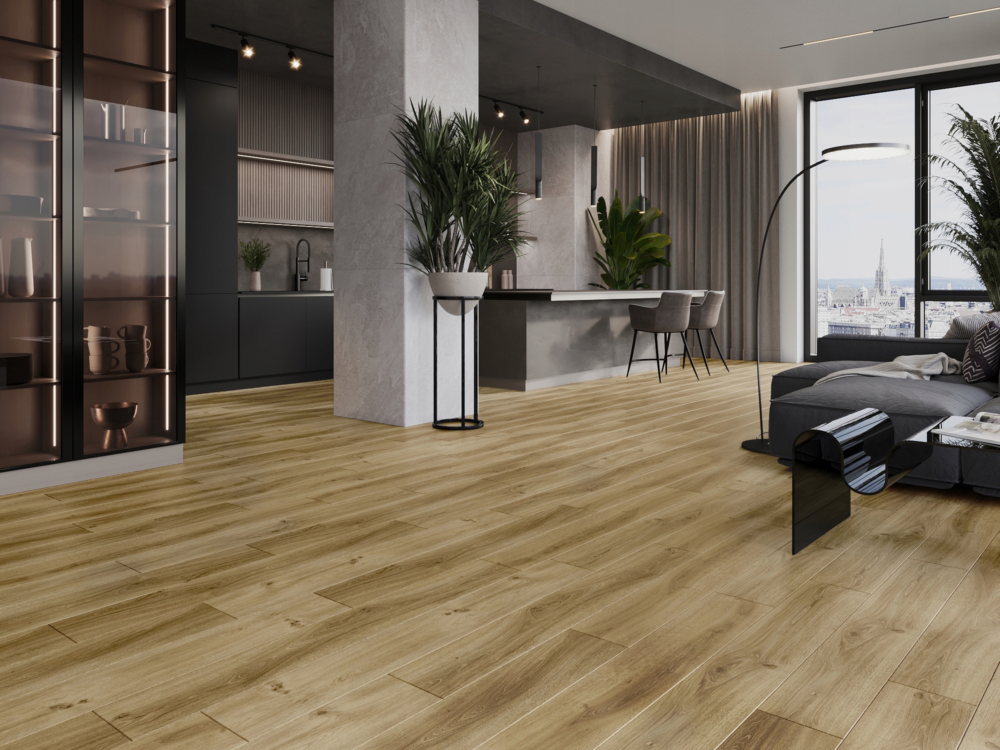 MEXEN AMSTERDAM PANELE WINYLOWE SPC 6,5 MM PODKŁAD IXPE 4 V-FUGA DĄB Długość 124 cm