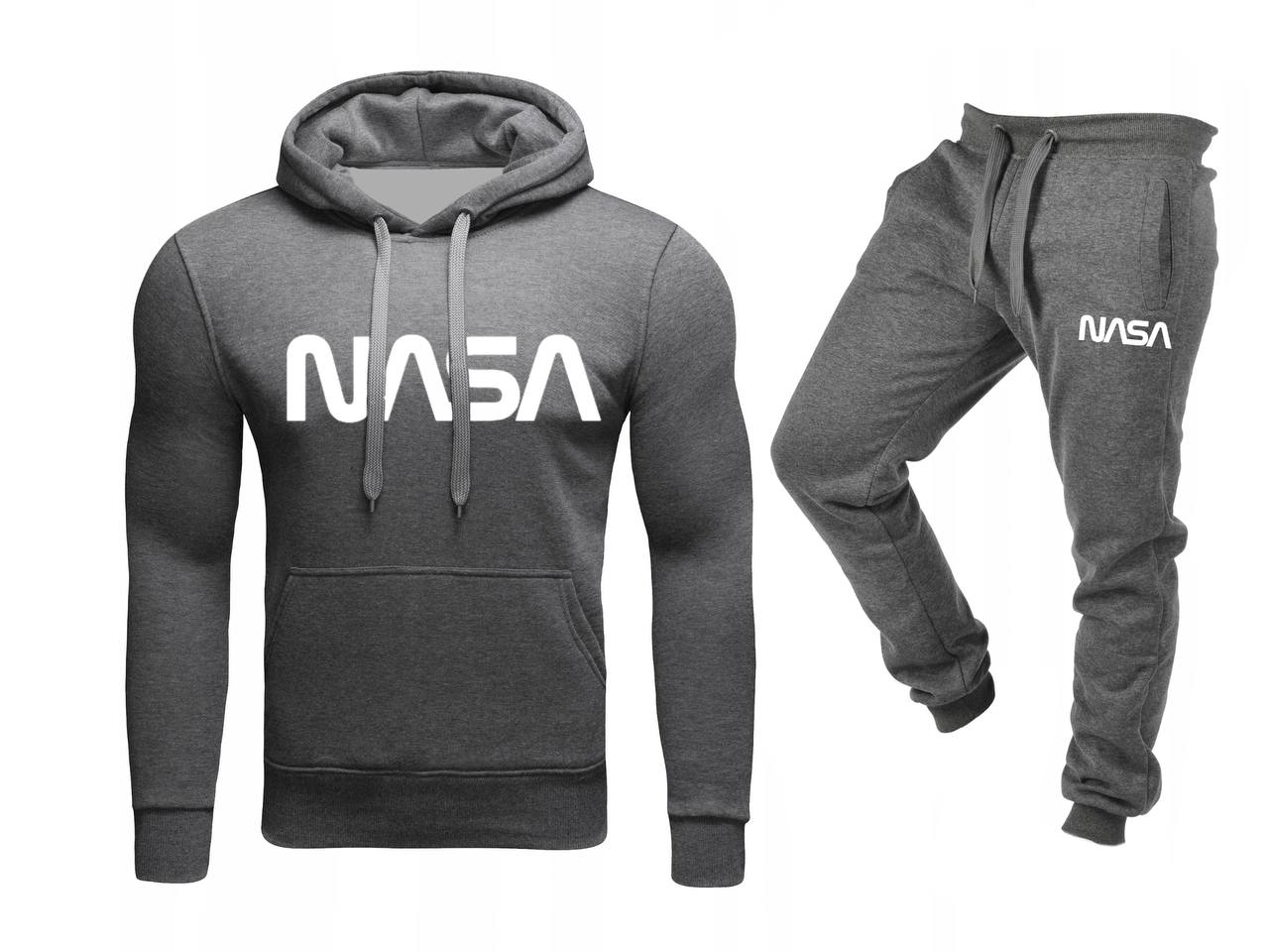 Tepláková Souprava Teplákovka Pánská Nasa Mikina Kalhoty Šedá L