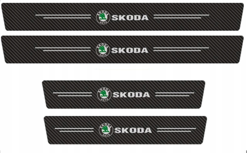 

Osłona naklejka na progi Carbon Skoda